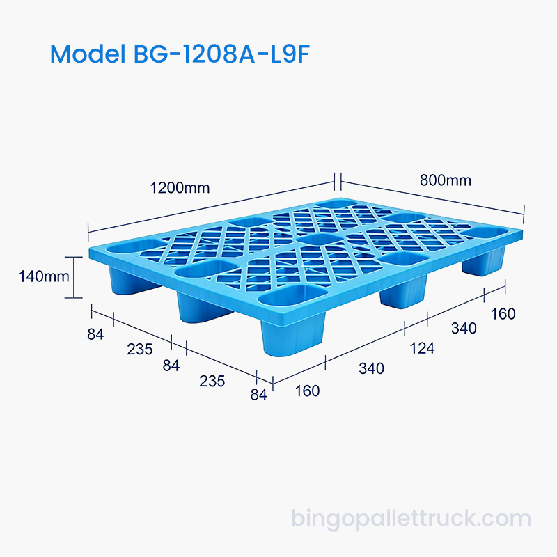 Palete plástica leve de 1200x800mm para armazéns de varejo e comércio eletrônico