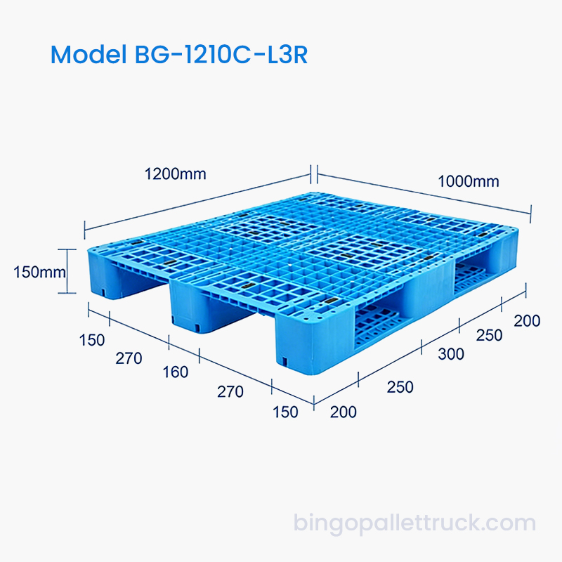 Palete Plástica 1200x1000mm com Corrediças Reforçadas para Cargas Leves Pesadas