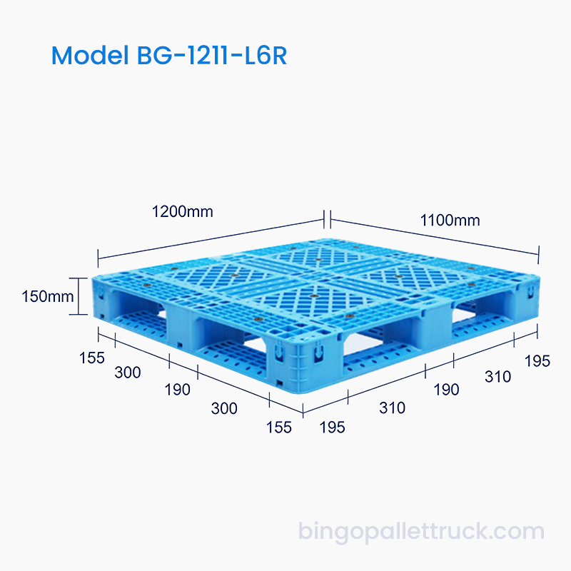 Pálete plástica reciclável amigável de Eco 1200x1100mm para logística sustentável