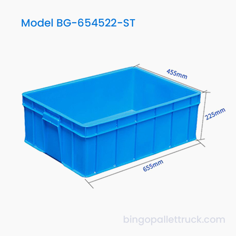 Caixa de plástico empilhável HDPE 56L para logística alimentar