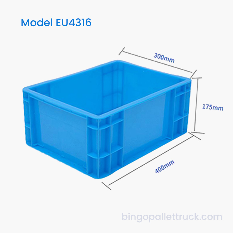 Caixa de armazenamento industrial de plástico durável da UE 16L para oficina