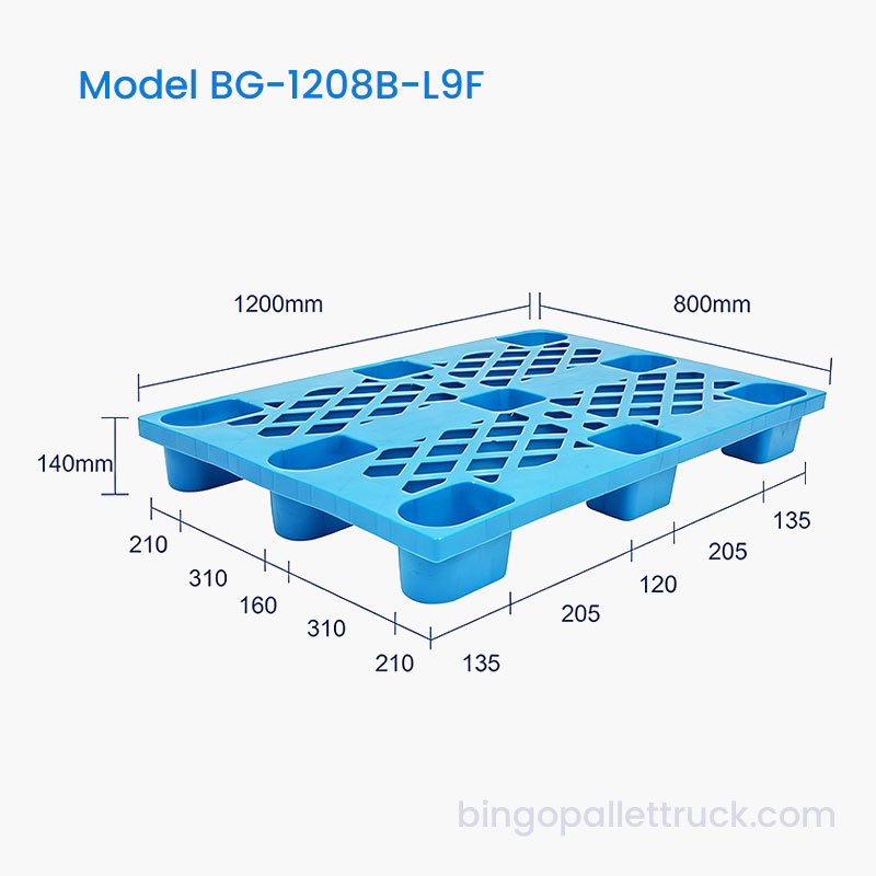 Palete plástica leve de 1200x800mm para armazenamento da indústria de alimentos e bebidas