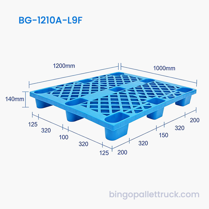 Palete de plástico leve 1200x1000mm para armazém