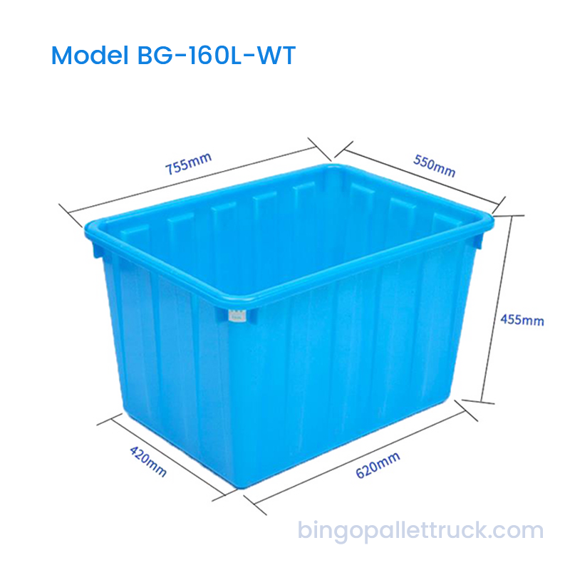 Tanque HDPE 160L para armazenamento de produtos aquáticos e transporte de peixes vivos