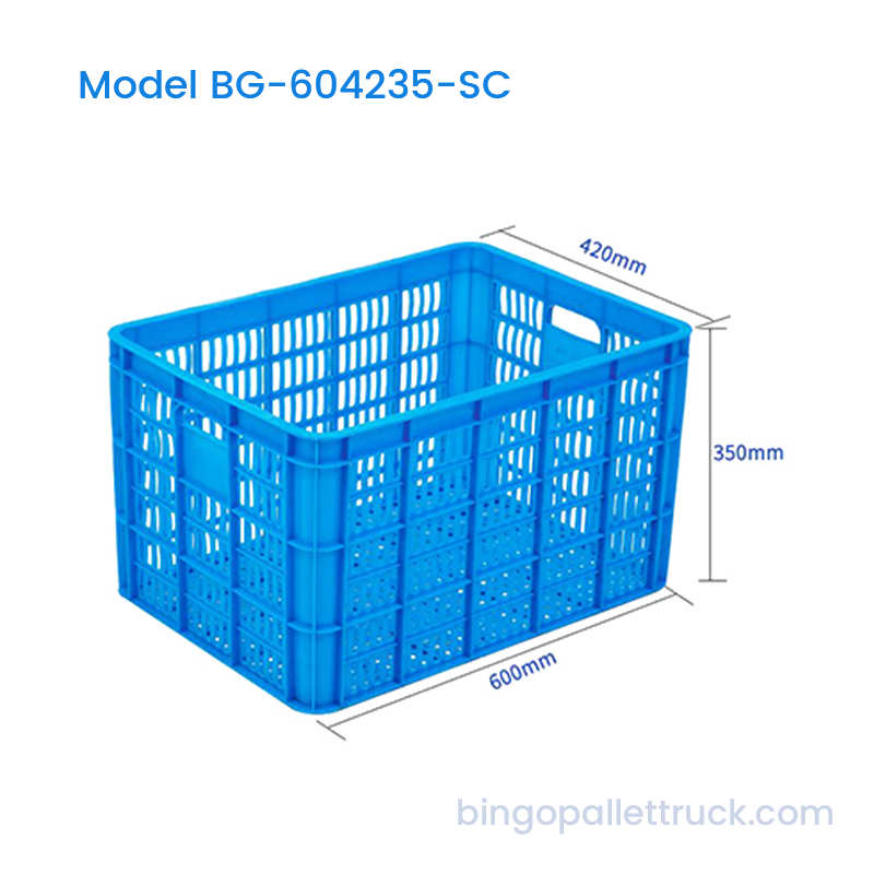 Caixa de armazenamento industrial empilhável HDPE 76L para armazém