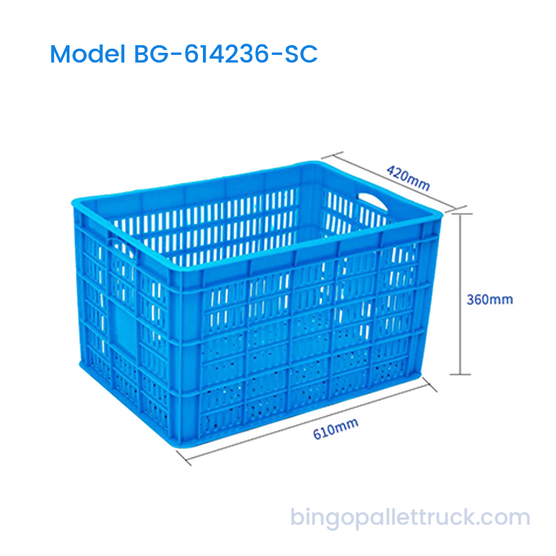 Caixa de plástico empilhável HDPE 78L para transporte de frutas e vegetais