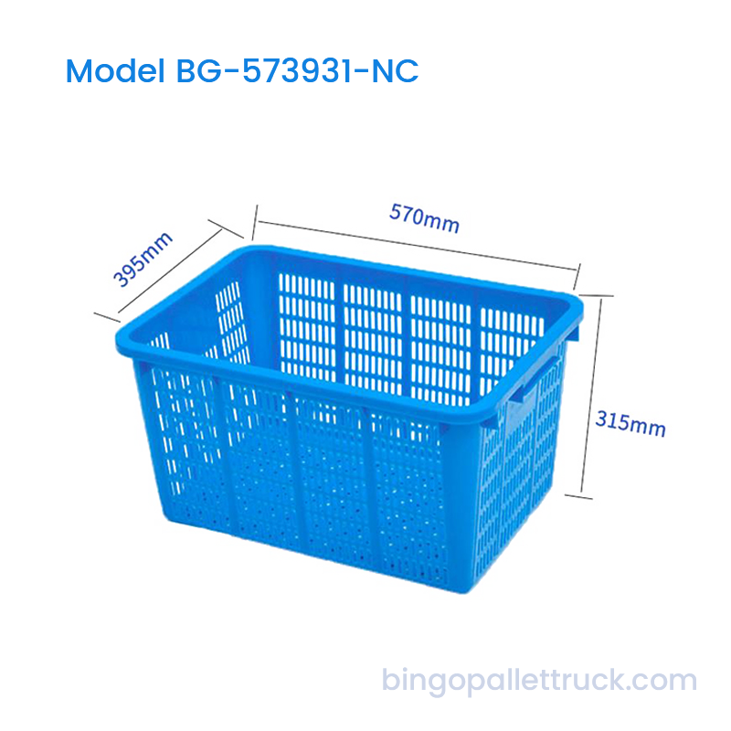 Caixa de plástico nestable resistente 56L para transporte de frutas e vegetais