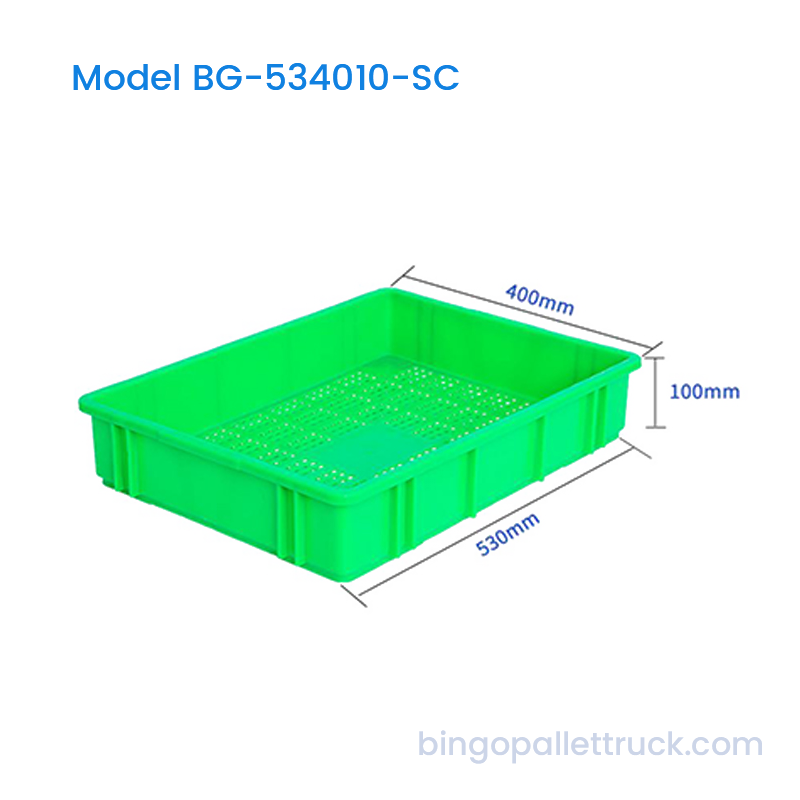 Cesta de produção de caixa de plástico HDPE verde 16L para armazém e fazenda