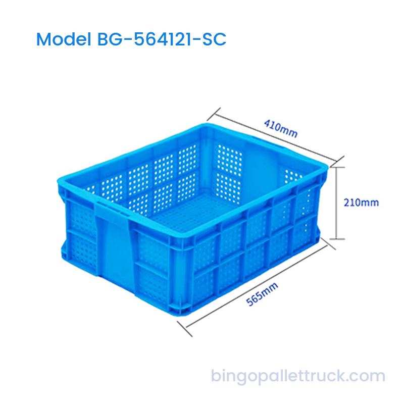 Caixa empilhável HDPE 38L com furos redondos para frutas e legumes